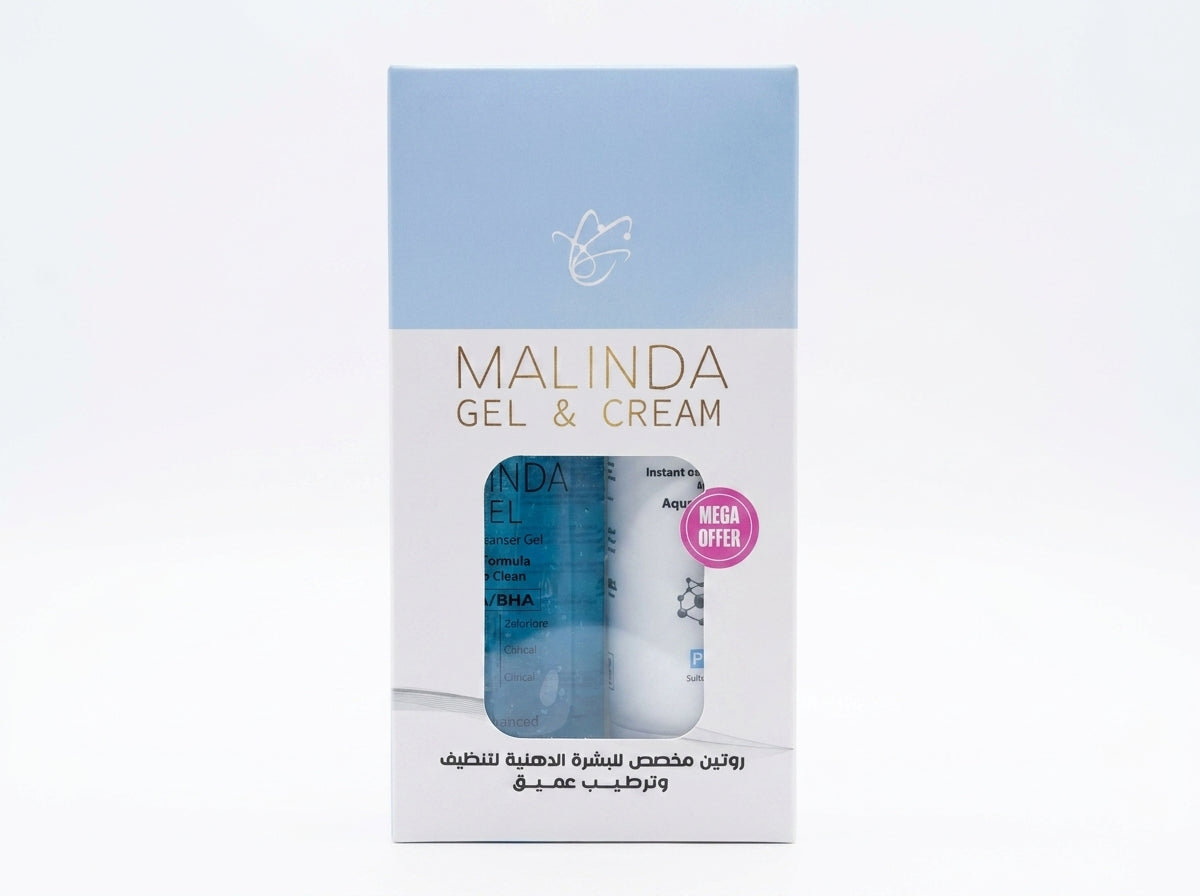 Malinda Oily Skin Care Set — 250 mL + 120 g